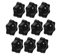 Cabilock Lot de 10 Boutons Moletés en Étoile M8 Insert en Cuivre Poignée Ergonomique Noire Hexagonale pour Serrage Manuel et Réglage Machine Industriel Fixation Stable et Compacte
