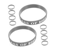 Cabilock Lot de 10 Bracelets en Silicone Extensibles Argentés Class Of 2025, Bracelets à Claquer Personnalisés pour Fête de Remise de Diplômes, Présents pour Élèves et Événements
