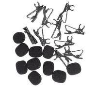 Cabilock Lot de 10 Pinces à Cravate en Fer pour Microphone Lavalier avec 10 Housses en Mousse Noire Clips Miniatures Universels pour Enregistrement Visioconférence et Karaoké