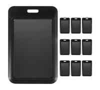 Cabilock Lot de 10 Porte-Badges Coulissants en Plastique Rigide ABS Noir Étuis pour Cartes d'Identité et Badges Professionnels Protection Anti-Plis Adaptés Bureau Salon et Événements