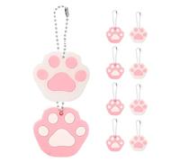 Cabilock Lot de 10 Protège-Clés en PVC de Patte de Chat Couleurs Assorties Rose et Blanc Étuis Décoratifs pour Clés de Maison et Bureau Accessoires Pratiques et Ludiques pour