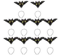 Cabilock Lot de 10 Serrage-Têtes Halloween Ailes de Chauve-Souris et Fantômes Accessoires de Déguisement pour Fête Bandeaux Décoratifs Oscillants Noirs pour Cosplay et Soirée Costumée
