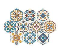 Cabilock Lot de 10 Stickers Carrelage Adhésif Sol et Mur Hexagonal 23x20cm, Crédence Cuisine Autocollante et Antidérapante, PVC Épais Imperméable pour Rénovation Salle de Bain et Décoration Intérieur
