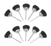 Cabilock Lot de 10 Têtes de Polissage et Meulage Électriques Brosse Coupelle à Poils de Sanglier 3X25 MM Kit D’Accessoires pour Perceuse Brosse de Nettoyage Multifonction pour Métal