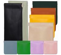 Cabilock Lot de 10 Trousses de Maquillage Portables en Polyuréthane Tailles Variées 10X10 CM 12X12 CM 9X18 CM Couleurs Pastel Violet Vert Matcha Rose Fleur de Cerisier Bleu Clair Jaune