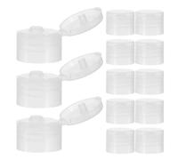 Cabilock Lot de 100 Bouchons à Clapet en Plastique PP Lisse, Diamètre 28 MM, Transparents, Rechange pour Flacons de Lotion, Gel et Shampoing, Couvercles à Vis Pratiques pour Usage