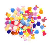 Cabilock Lot de 100 Mini Chapeaux en Laine Tricotés Chapeaux Artisanaux pour Poupées Décoration Fournitures de Bricolage Accessoires Photo Multi-Couleurs