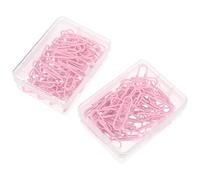 Cabilock Lot de 100 Trombones Ovales Petits 28 Mm Métalliques Rose Cerisier, Accessoires de Papeterie Résistants pour Organisation Bureau, Clips de Fixation Polyvalents pour Cahiers, Mémos