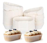 Cabilock Lot de 1000 moules de cuisson jetables rectangulaires en papier résistant à l'huile pour gâteaux, muffins, cupcakes et bonbons - Blanc