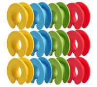 Cabilock Lot de 12 anneaux antidérapants pour cintres - Anneau de fixation antidérapant - Coupe-vent - Avec boucle coupe-vent - Tringle à vêtements - Gel de silice ordinaire