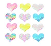 Cabilock Lot de 12 Barrettes Latérales Pailletées de Cœur Pinces à Cheveux Colorées pour Garçon et Filles Accessoires Coiffure Festifs pour Frange et Mèches Rebelles Couleur Aléatoire