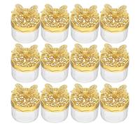 Cabilock Lot de 12 Boîtes à Dragées Mariage Style Européen Boîte Ronde Transparente en Plastique Résistant pour Bonbons Chocolats et Contenants à Cotillons Accessoire Déco Fête Élégant