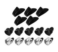 Cabilock Lot de 15 set de Médiators pour Guitare et Basse 5 Médiators Pouce Noirs Accessoires pour Instruments à Cordes Protège-Doigts Ergonomiques Rangement Boîte Compacte
