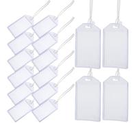 Cabilock Lot de 16 Porte-étiquettes Transparents en Pvc, Étanches et Résistants aux Rayures, Format Vertical, pour Cartes D'identité et Badges Nominatif, pour Bureau, Voyage et