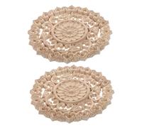 Cabilock Lot De 2 Autocollants En Bois Sculpté Pour Meubles 15 Cm De Diamètre Faciles À Peindre À Appliquer Sur Les Murs Et Les Portes
