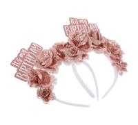 Cabilock Lot de 2 Bandeaux de Fleur Artificielle pour Anniversaire Fille Accessoires Cheveux Légers et Confortables Coiffe de Fleurs Décorative Fête Séance Photo et Cérémonie