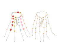 Cabilock Lot de 2 Bandeaux Hippie à Fleurs Réglables Style Bohème Marguerites Blanches et Colorées Accessoires Cheveux pour Femmes, Fleurs Tournesol, Tenue Bohème et Festivals