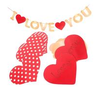 Cabilock Lot De 2 Bannières D'Amour Pour La Saint-Valentin Décorations De Mariage En Papier Décorations De Saint-Valentin Bannière En Forme De Cœur Guirlande De Cœurs Joyeux