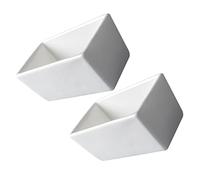 Cabilock Lot De 2 Bocaux Carrés En Céramique Pour Sucre Et Purée, Pot De Conservation Alimentaire, Compatible Micro-ondes, Couleur Blanche, Usage La Cuisine Et Service à Thé