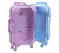 Cabilock Lot de 2 Boîtes à Dragées Transparentes de Valise, Grand Format, Plastique Rigide, Couleurs Violet et Bleu, Boîtes à Bonbons Portables pour Événements, Mariage et Rangement Bijoux