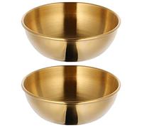 Cabilock Lot de 2 bols à sauce ronds en acier inoxydable - Pour sauce sauce - Pour restaurant de cuisine (dorées)