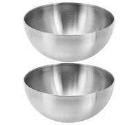 Cabilock Lot de 2 bols coréens en acier inoxydable pour salade, céréales, nouilles, ramen, pâtes, collations - 12 cm - Argenté