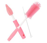 Cabilock Lot De 2 Brosses De Nettoyage Pour Biberons Pour Nouveau-Né Pour Eau Lait Gel De Silice Rose