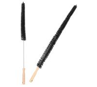 Cabilock Lot de 2 Brosses de Nettoyage pour Sèche-linge, Poils Souples, Manche Long en Bois et Plastique, pour Conduit de Ventilation et Paroi Intérieure