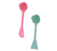 Cabilock Lot de 2 Brosses en Silicone pour Nettoyage du Visage Démaquillage et Gommage Tête Double Nettoyage en Profondeur Petit Format Maniable pour Soin Précis du Visage