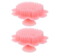 Cabilock Lot de 2 Brosses Lavantes en Silicone pour Bébé Brosse à Cheveux et Masseur Doux du Cuir Chevelu pour -Nés Brosse de Bain Double Face Anti-Croûtes de Lait Usage Quotidien pour