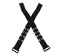 Cabilock Lot de 2 Crampons de Traction Antidérapants Noirs, Pointes Métalliques Réglables pour Chaussures de Randonnée Hiver, Semelles Crampons à Neige pour Marche sur Glace et Alpinisme,