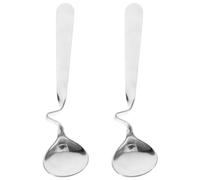 Cabilock Lot de 2 cuillères à miel en acier inoxydable avec poignée courbée et cuillère à café