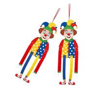 Cabilock Lot de 2 Décorations Suspendues en Papier Alvéolé Petit Clown Coloré pour Fête d'anniversaire Carnaval Intérieur Extérieur Décoration Murale Thème Clown Amusante et Festive
