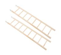 Cabilock Lot de 2 Échelles Suspendues en Bois pour Cage à Oiseaux, Jouets d'escalade pour Perroquets et Petits Animaux, Réduit L'ennui et Améliore la Santé des Griffes