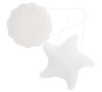 Cabilock Lot de 2 Éponges de Bain pour Bébé en Naturel Texture Douce et Exfoliante Formes Étoile et Pétale Adaptées pour Peaux Sensibles Nettoyant Corporel Doux et Usage Quotidien