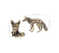 Cabilock Lot de 2 Figurines de Renard en Laiton Vintage Mini Décorations Artisanales pour Bureau et Maison Statuettes Compactes en Métal Objet Décoratif Rétro Collection et Espace