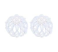 Cabilock Lot de 2 Filets à Cheveux Élastiques Crochet avec Strass Bleu, Chignons Crochetés la Main, Accessoires Légers pour Ballet, Patinage et Coiffures Féminines