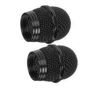 Cabilock Lot de 2 Grilles de Remplacement pour Microphone Sphérique en Métal Noir, Conception Anti-éclaboussures, Compatible Universellement, Accessoires pour Karaoké et Studio, Tête