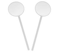 Cabilock Lot de 2 Miroirs à Cils Portables Ronds en Verre Blanc 18,8 X 6,1 Cm Outil D’inspection Précis pour Extensions de Cils Miroir de Maquillage Portable pour Voyage et Usage
