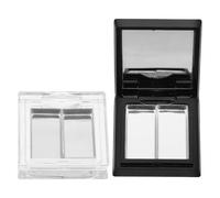 Cabilock Lot de 2 Palettes de Maquillage Bicolores Vides en Plastique Noir et Blanc 4 Alvéoles en Aluminium Amovibles Palette de Fards à Paupières Coréenne pour Rouge à Lèvres Blush et
