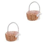 Cabilock Lot de 2 Paniers Tissés Faits à La Main Capacité pour Fleurs de Bureau pour Lorganisation de La Maison