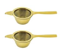 Cabilock Lot de 2 passoires à mailles fines : filtre à thé en acier inoxydable pour thé matcha en vrac - filtre à main avec bol d'égouttage pour tasses en verre, théières et mugs