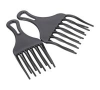 Cabilock Lot de 2 Peignes à Cheveux en Plastique Noir, Taille Grosse et Petite, Peignes Multifonctions à Dents Larges pour Hommes et Femmes, Démêlage Confortable Cheveux Mouillés et Secs,