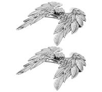 Cabilock Lot de 2 Pinces à Cheveux Vikings en Métal Argenté Accessoires pour Cheveux Ailés Gothiques Pinces Françaises Légères et Résistantes pour Festivals Cosplay et Coiffures