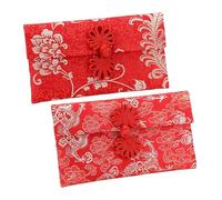 Cabilock Lot de 2 Pochettes Rouges Brodées Traditionnelles Chinoises Tissu Décoratif pour Mariage et Nouvel An Enveloppes Rouges Festives Motifs Classiques Présent Amulette Célébration