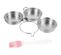 Cabilock Lot de 2 Pocheuses à œufs anti-adhésives en acier inoxydable avec pinceau à pâtisserie pour œufs pochés