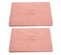 Cabilock Lot de 2 Porte-certificats de Naissance Rose, Protège-documents Rigide 22,5 X 16 Cm en Cuir Pu, Pochette Multifonction pour Certificats Bébé, Rangement Voyage et