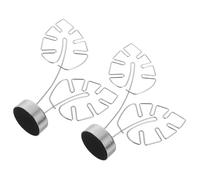 Cabilock Lot de 2 Porte-mémos en Métal Argenté, Pince à Photo Motif Feuille de Monstera, Support Mémo de Bureau Compact, Accessoires Organisation de Bureau Polyvalents, pour Notes