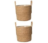 Cabilock Lot De 2 Pots De Fleurs Vintage en Paille De 20 Cm Décoration Dintérieur Multi-usages Vase À Fleurs