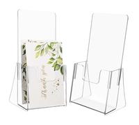 Cabilock Lot de 2 Présentoirs Acryliques Transparents Multifonctions pour Brochures et Magazines, Design Facile à Installer, Support Bureau Élégant et Pratique
